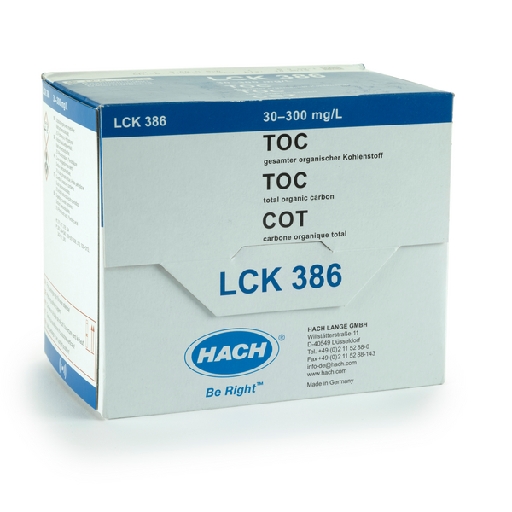 TOC cuvette test 30-300 mg/l, 25 tests/Pk Shelf Life 9 months