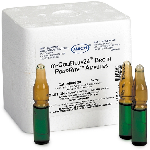 m-ColiBlue24 Broth  pk/20 Media for Membrane Filtration Shelf Life 9 months