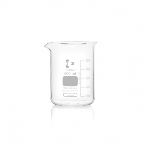  DURAN® Beaker, low form with graduation and spout, 600 ml EACH