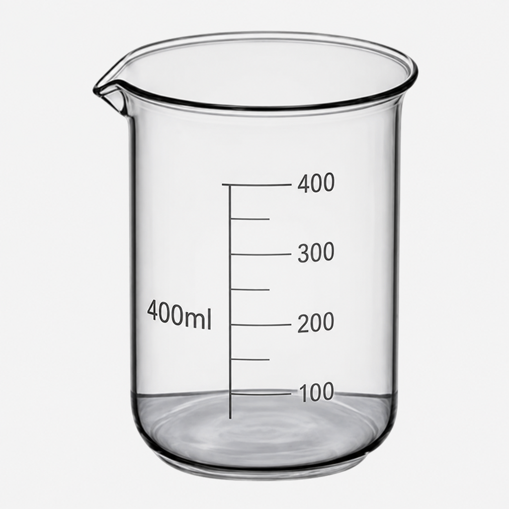 BEAKER,LOW FORM,WITH SPOUT -400ML EACH