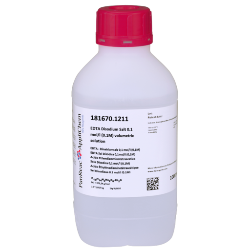 EDTA Disodium Salt 0.1 mol/l (0.1M) volumetric solution 1000 mL