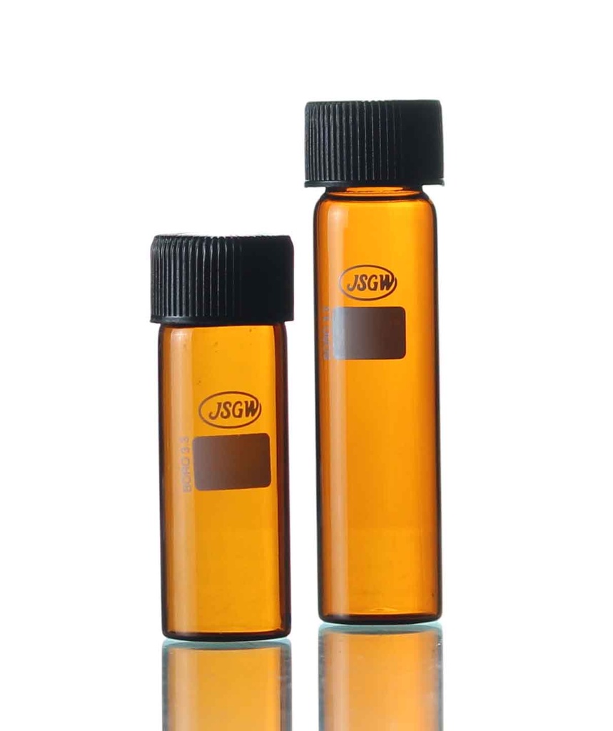 Amber Colour Culture, Tube, Media, "JSGW", Flat Bottom, with Screw Cap and PTFE liner. 5 ML