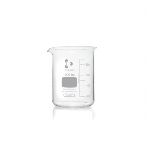DURAN® Beaker, low form with graduation and spout, 1000 ml EACH
