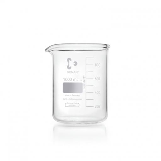  DURAN® super duty beaker, low form, with spout, 1000ml EACH