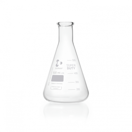  DURAN® super duty Erlenmeyer flask, narrow neck, with graduation, 500 ml EACH