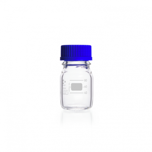  DURAN® Laboratory bottle, clear, graduated, GL 45, with screw-cap and pouring ring (PP),  100 ml EACH