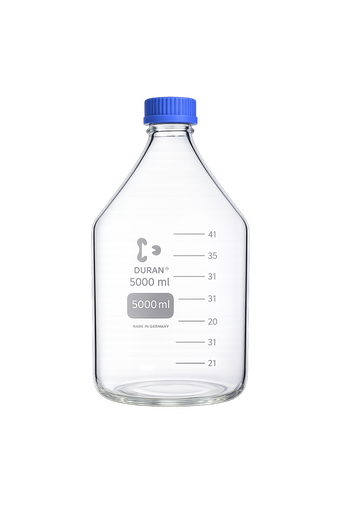  DURAN® Laboratory bottle, clear, graduated, GL 45, with screw-cap and pouring ring (PP),  500 ml EACH