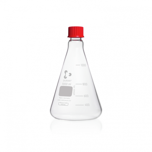  DURAN® Erlenmeyer flask, graduated, GL 32, with cap (PBT), 1000 ml EACH