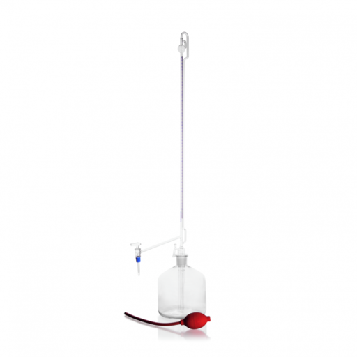  DURAN® Automatic burette according to Pellet, complete, class AS, 10 ml consists of: 243182705 DURAN® burette only, with side stopcock, class AS, 10 ml 211596303 DURAN® reservoir bottle, with NS 29/32, clear, 2000ml 292450108 Blowball for automatic burrette EACH