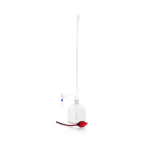  DURAN® Automatic burette according to Pellet, complete, class AS, 25 ml consists of: 243183307 DURAN® burette only, with side stopcock, class AS, 25 ml 211596303 DURAN® reservoir bottle, with NS 29/32, clear, 2000ml 292450108 Blowball for automatic burrette EACH