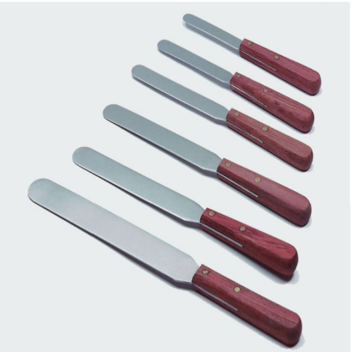 SPATULA W/WOODEN HANDLE 100 MM